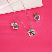 Emrald Star Silver Necklace Set