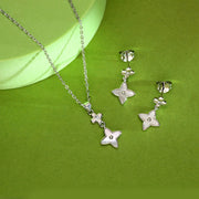 Leaves and Petals Silver Necklace Set