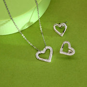 Bright Heart Silver Necklace Set