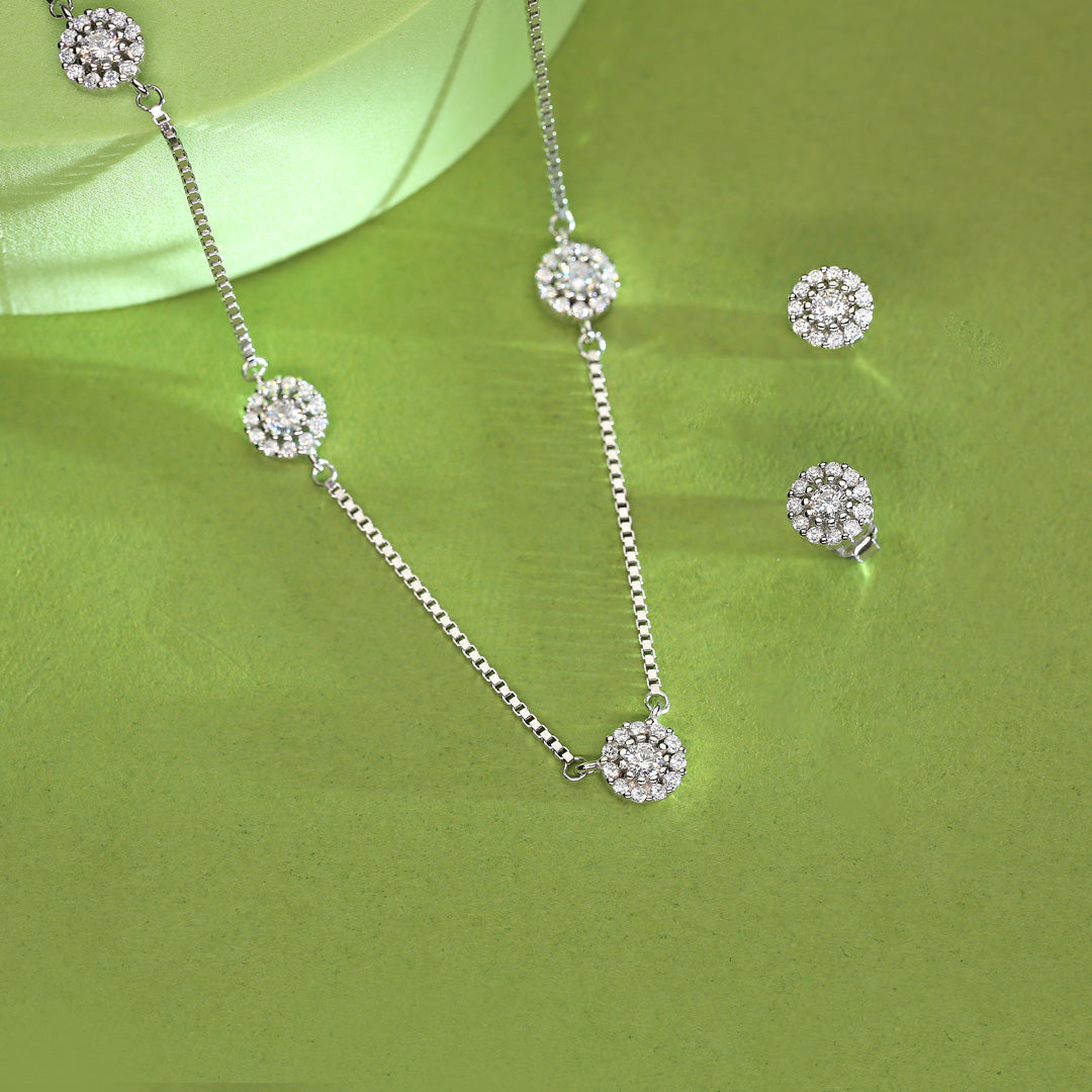 Classic Brilliance Silver Necklace Set