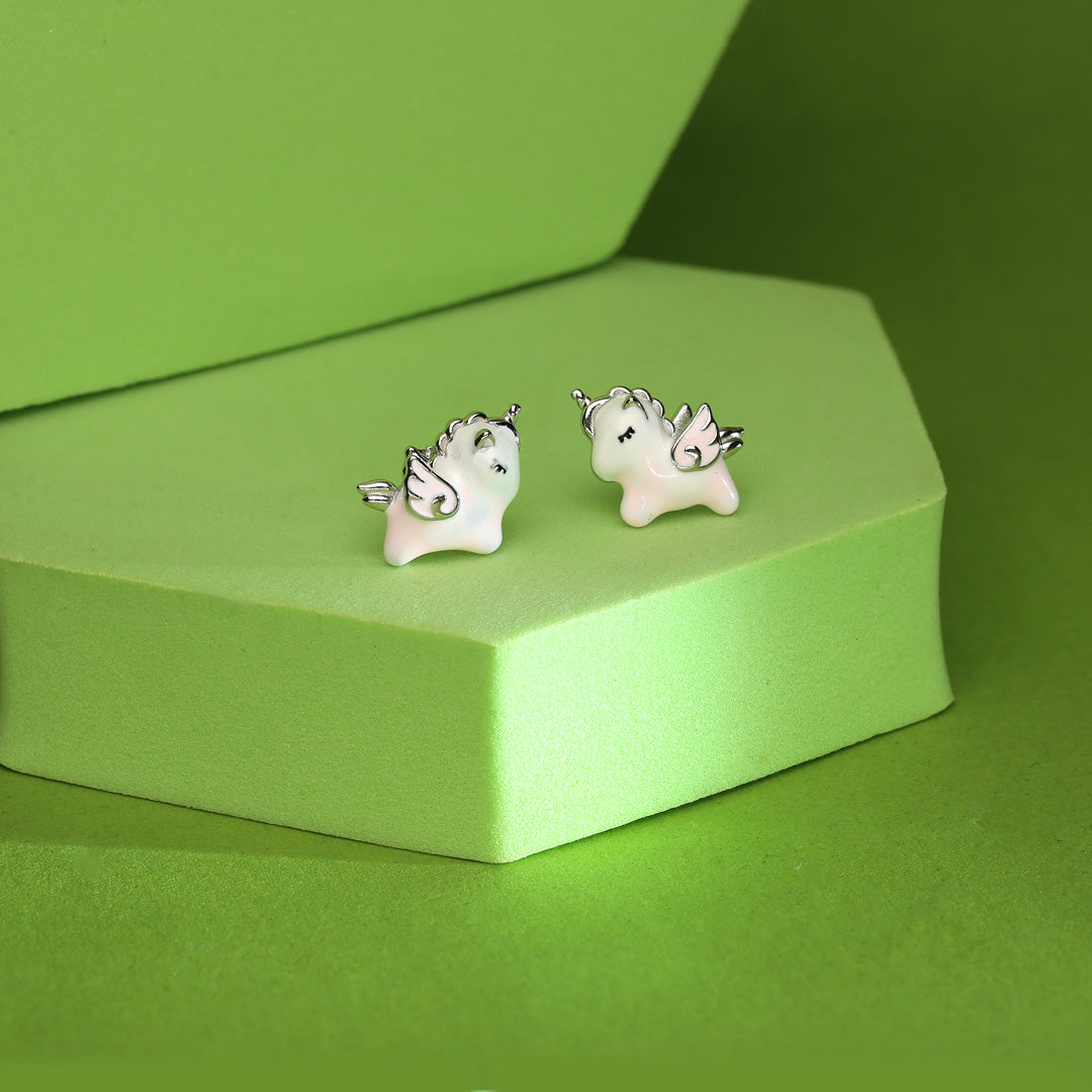 Unicorns Silver Kids Earrings