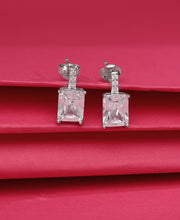 Crystal Cascade Silver Earrings