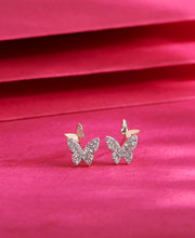 Whimsical Flutter Silver Earring