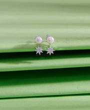 Opulent Pearl Star Silver Earring