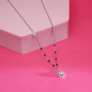 Stone Glint Silver Mangalsutra