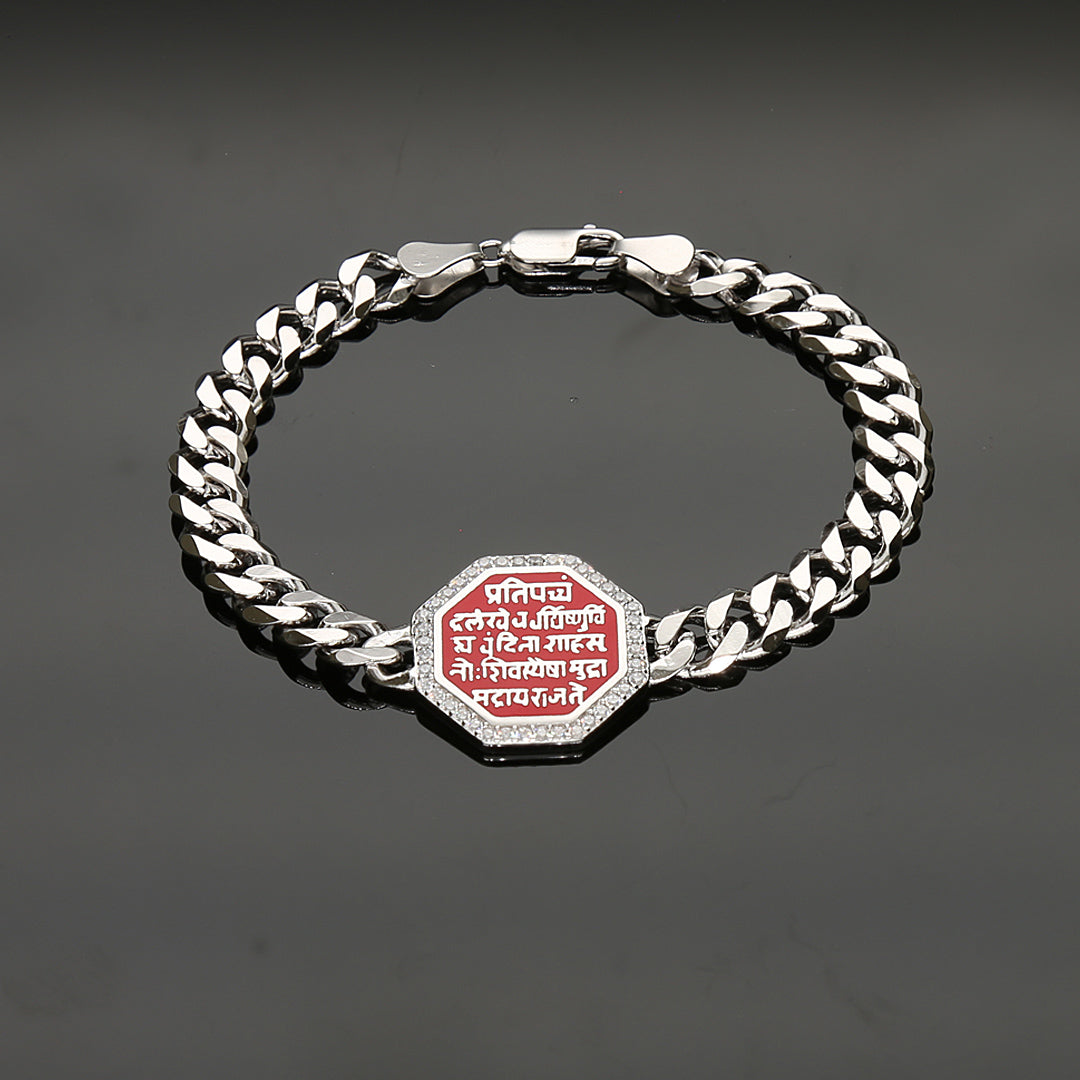Rajmudra Mens Silver Bracelet