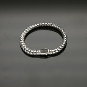 Serpentine Strength Mens Silver Bracelet