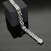 Patterns of Resolve Mens Silver Bracelet