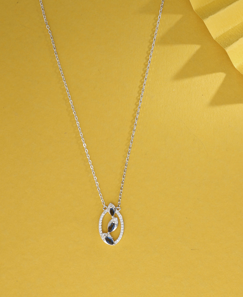Peacock Motif Silver Necklace
