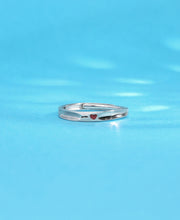 Heart Line Silver Ring