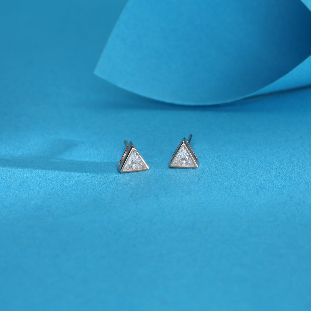 Pure Triads Rose Gold Stud Earrings