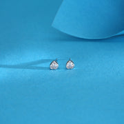Bright Heart Silver Stud Earrings
