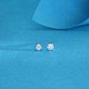 Bright Hexas Silver Stud Earrings