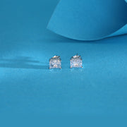 Bright Blocks Silver Stud Earrings