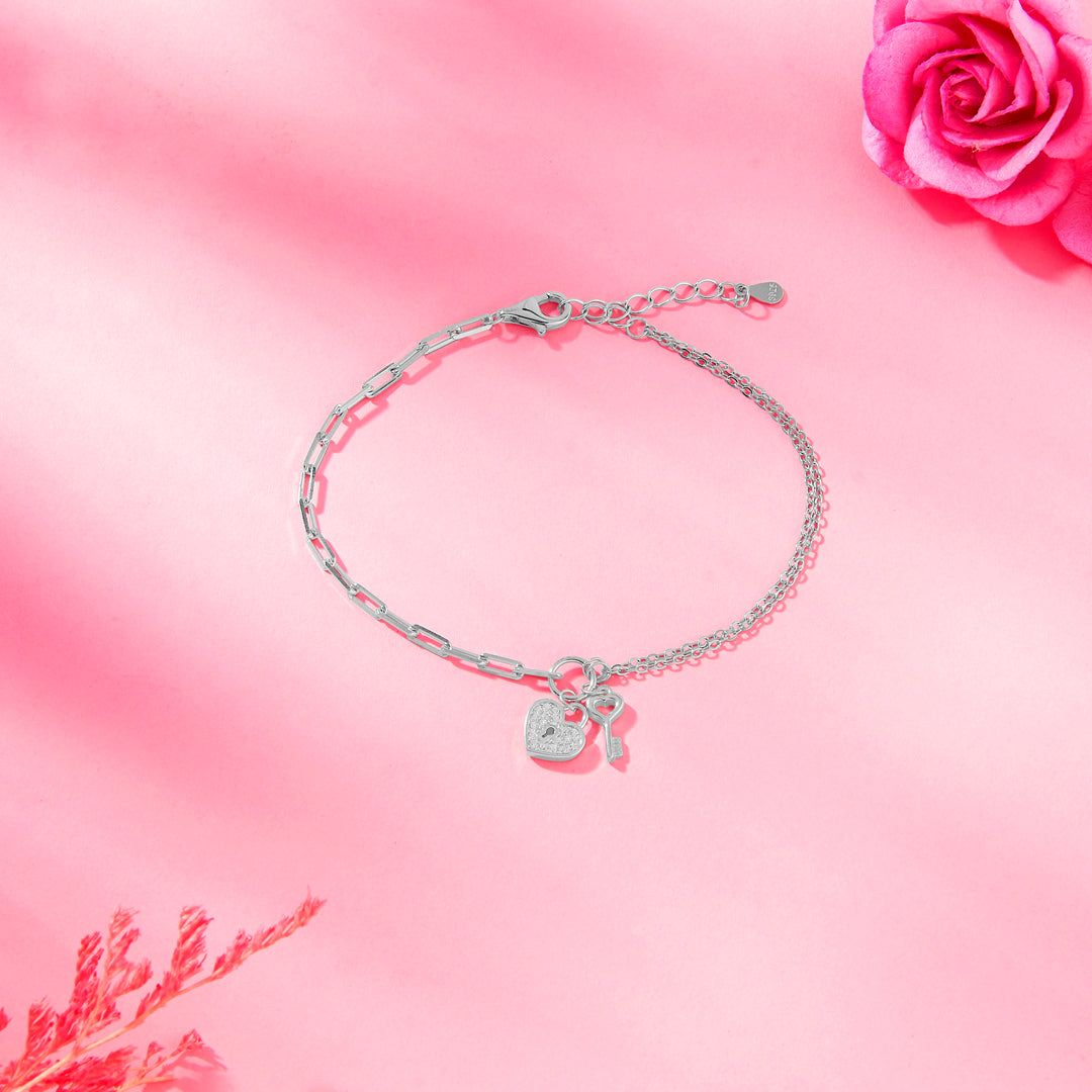 Love Unlocked Combo 925 Silver Bracelet For Woman
