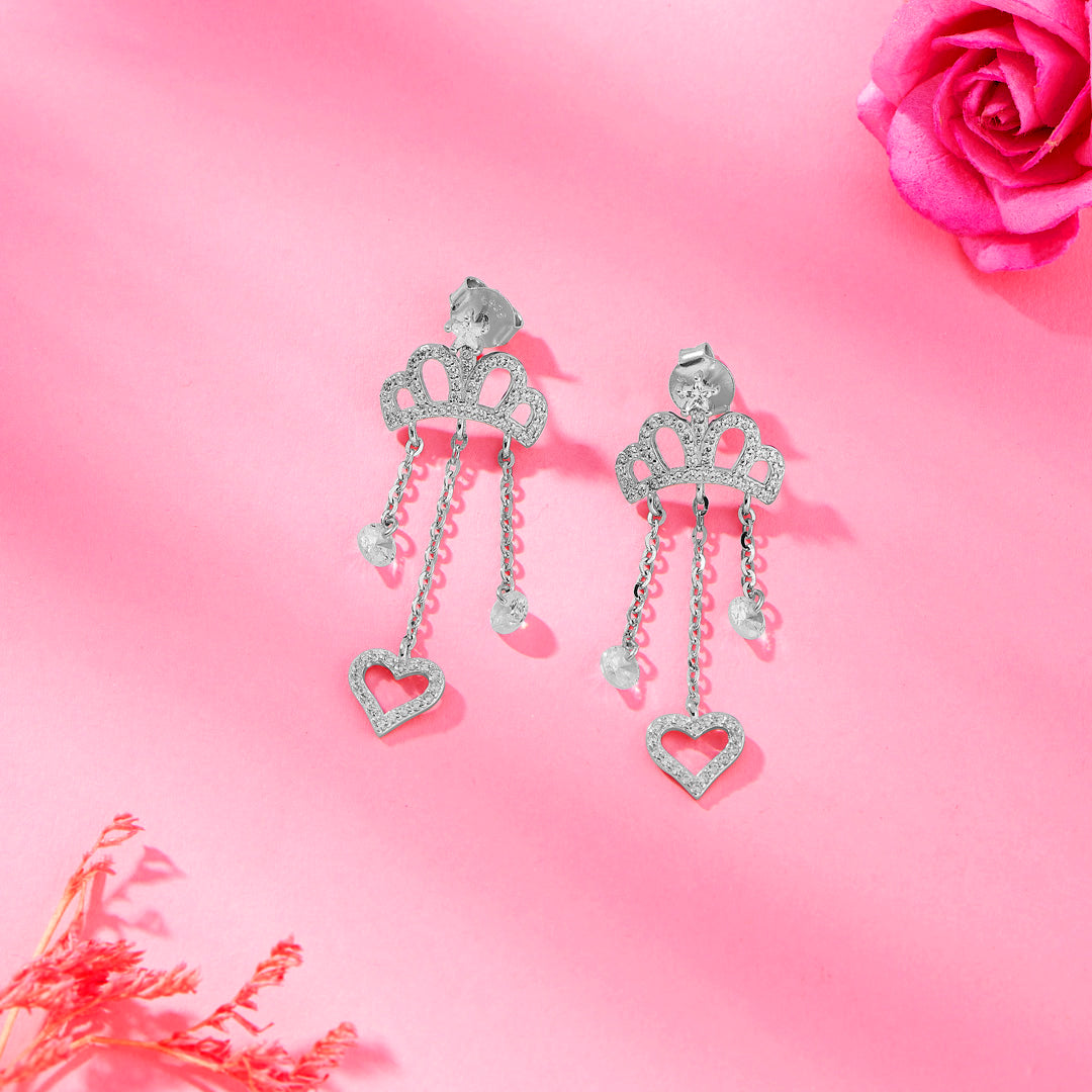 Heart's Royalty 925 Silver Earring For Woman