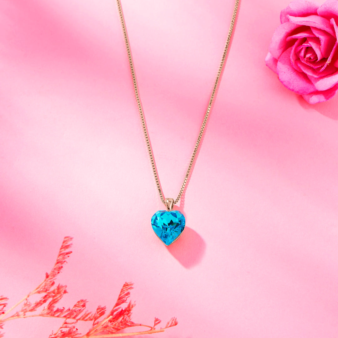 Crystal Sky Heart 925 Silver Necklace For Woman