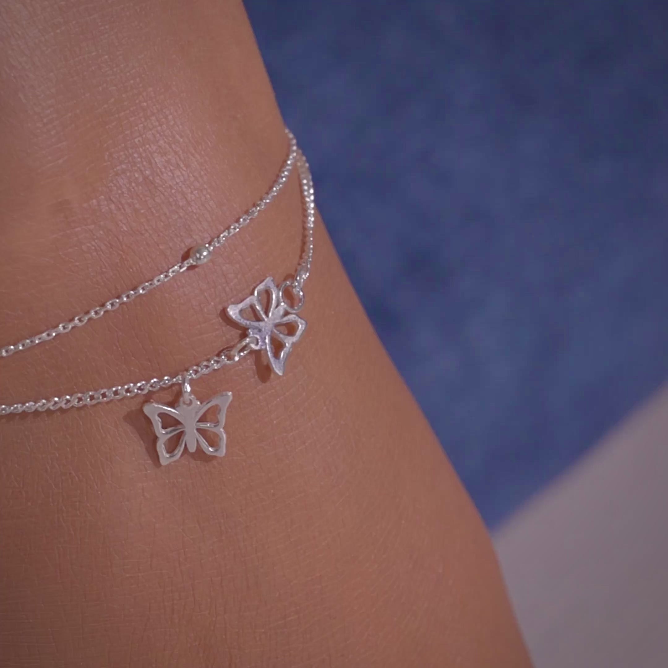 Load video: Sky Dancer 916 Silver Anklet For Woman