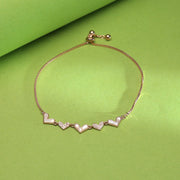 Shiny Hearts Flexible Silver Bracelets