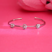 Triple Stone Oval Silver Bracelets