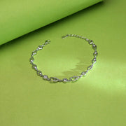 Linked Hearts Flexible Silver Bracelets