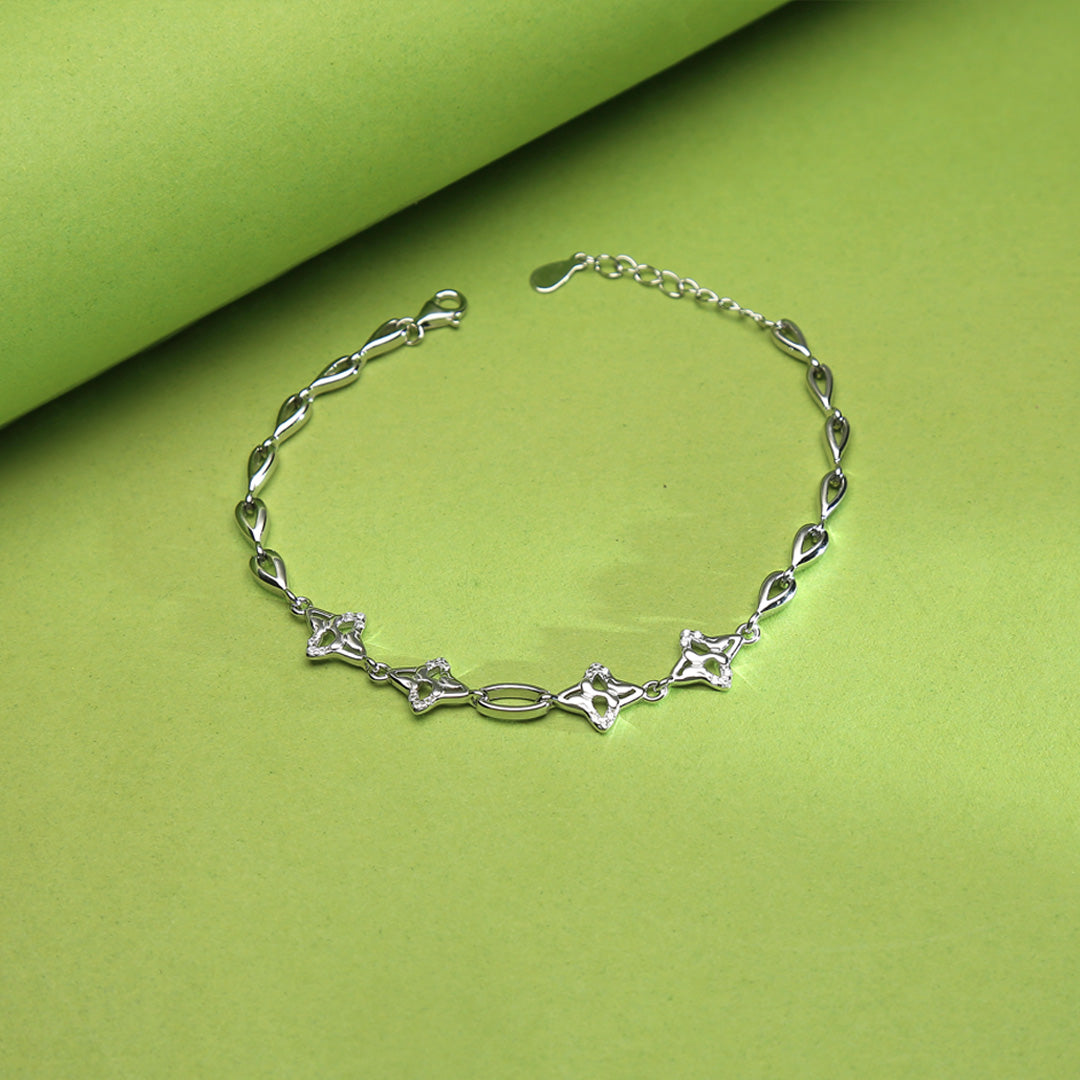 Shining Stars Flexible Silver Bracelets