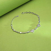Linked Butterfly Flexible Silver Bracelets