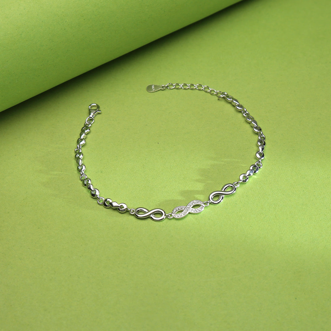 Infinite Charm Flexible Silver Bracelets
